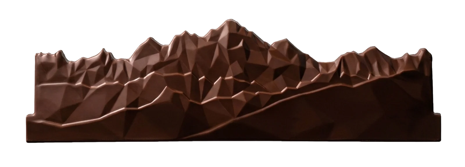 Le Massif du Mont Blanc en chocolat noir, la crête en gros plan