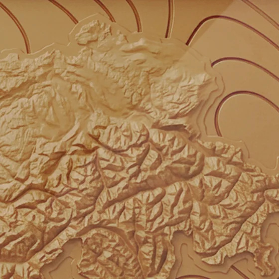 La Suisse en chocolat blond, le relief vu de dessus