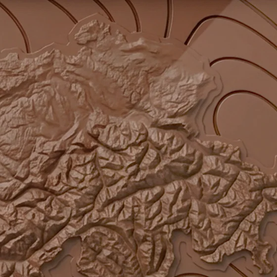 La Suisse en chocolat au lait, le relief vu de dessus